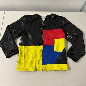 Vintage Candlelight Women’s Sequin Jacket - Size Small